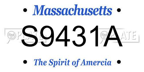 S9431A Massachusetts License Plate