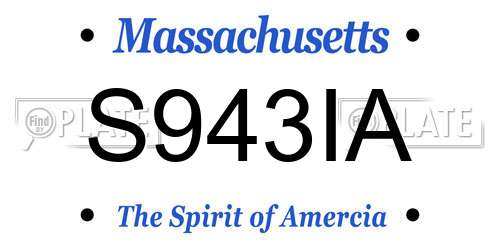 S943IA Massachusetts License Plate