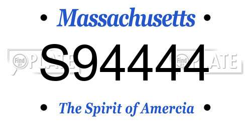S94444 Massachusetts License Plate