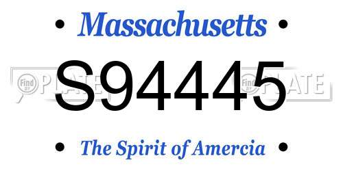 S94445 Massachusetts License Plate