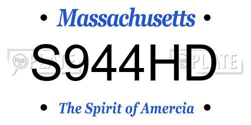 S944HD Massachusetts License Plate