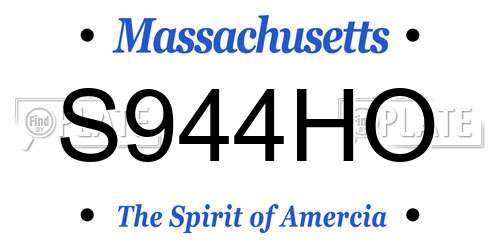 S944HO Massachusetts License Plate