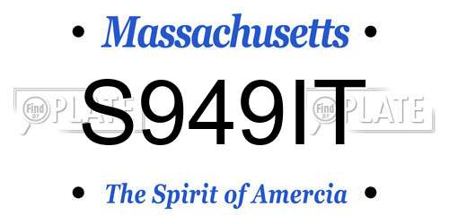 S949IT Massachusetts License Plate