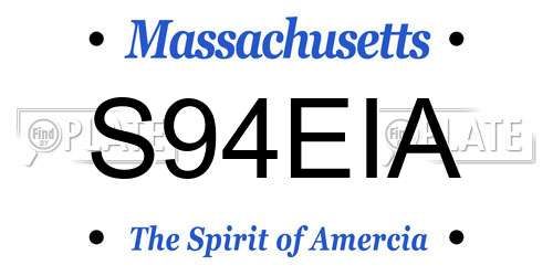 S94EIA Massachusetts License Plate