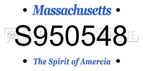 S950548 Massachusetts License Plate