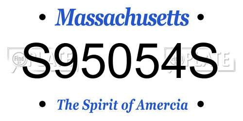 S95054S Massachusetts License Plate