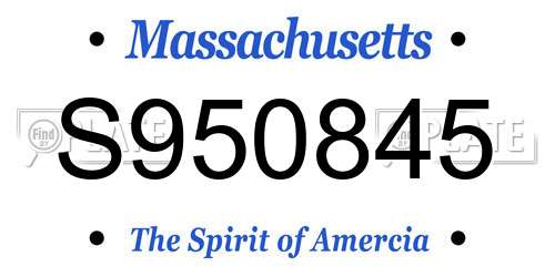 S950845 Massachusetts License Plate