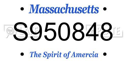 S950848 Massachusetts License Plate