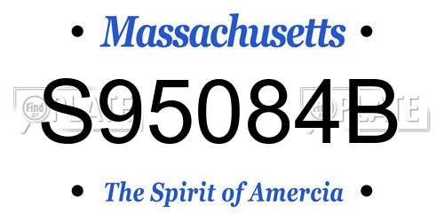 S95084B Massachusetts License Plate