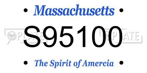 S95100 Massachusetts License Plate