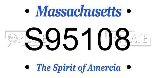 S95108 Massachusetts License Plate