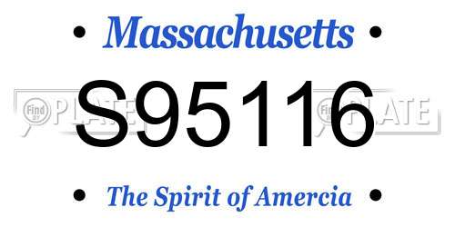 S95116 Massachusetts License Plate