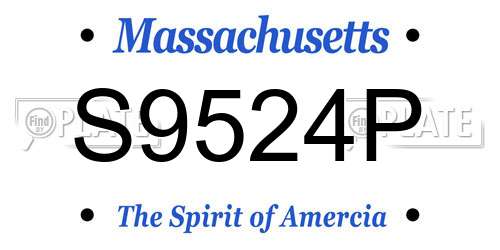 S9524P Massachusetts License Plate