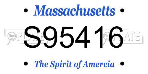 S95416 Massachusetts License Plate