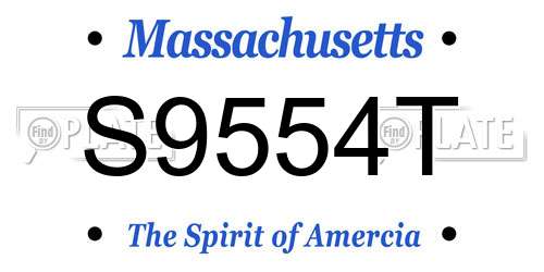S9554T Massachusetts License Plate