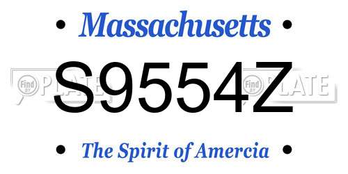 S9554Z Massachusetts License Plate