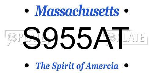 S955AT Massachusetts License Plate
