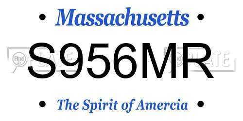 S956MR Massachusetts License Plate