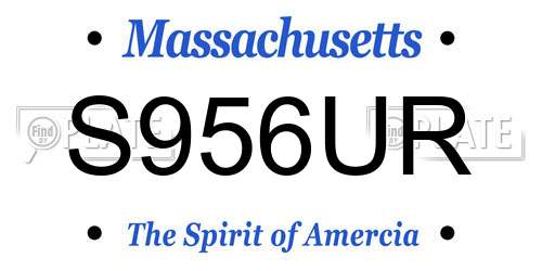 S956UR Massachusetts License Plate