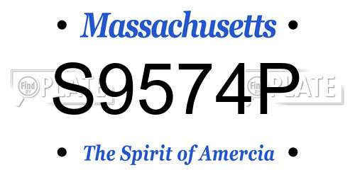 S9574P Massachusetts License Plate