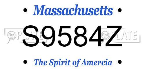 S9584Z Massachusetts License Plate