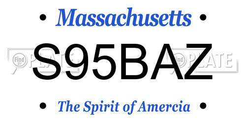 S95BAZ Massachusetts License Plate