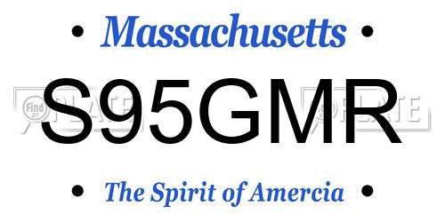 S95GMR Massachusetts License Plate