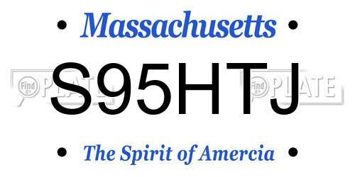 S95HTJ Massachusetts License Plate