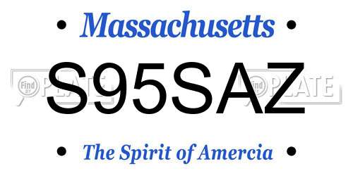 S95SAZ Massachusetts License Plate