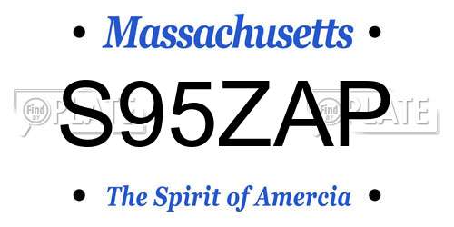 S95ZAP Massachusetts License Plate