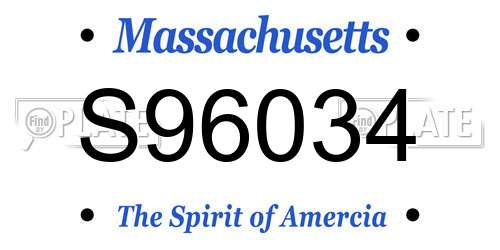 S96034 Massachusetts License Plate