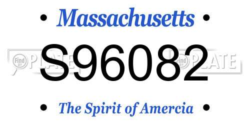 S96082 Massachusetts License Plate