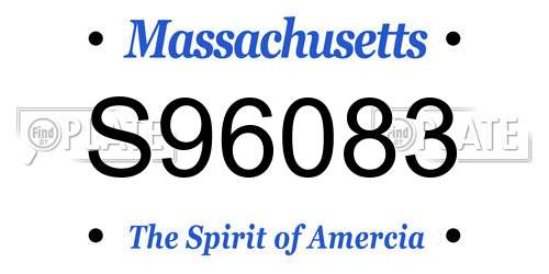 S96083 Massachusetts License Plate