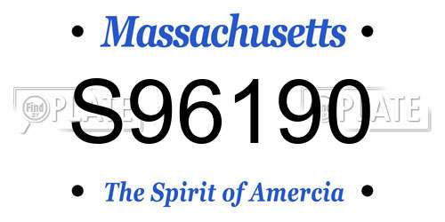 S96190 Massachusetts License Plate