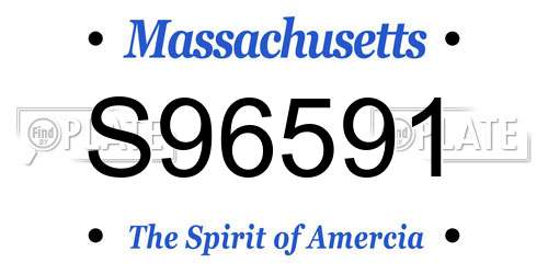 S96591 Massachusetts License Plate