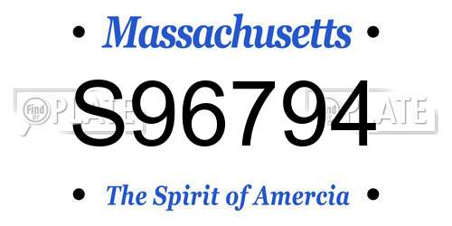 S96794 Massachusetts License Plate