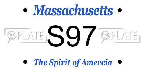 S97 Massachusetts License Plate