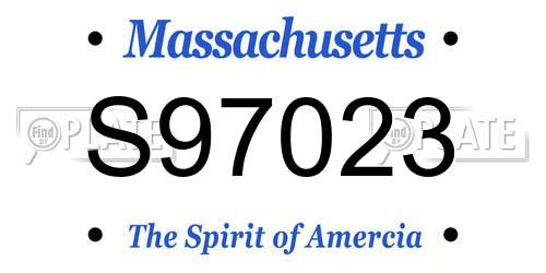 S97023 Massachusetts License Plate