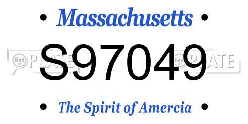 S97049 Massachusetts License Plate