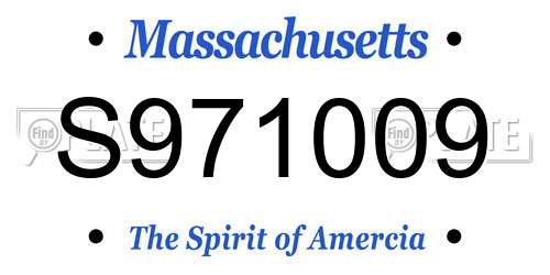 S971009 Massachusetts License Plate