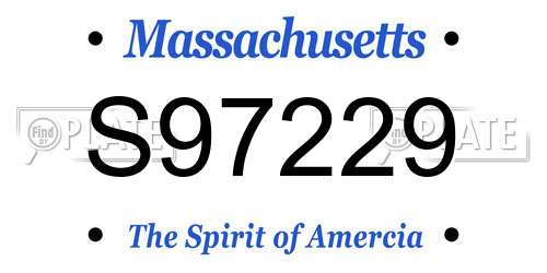 S97229 Massachusetts License Plate