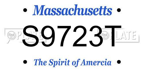 S9723T Massachusetts License Plate