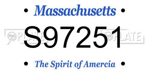 S97251 Massachusetts License Plate