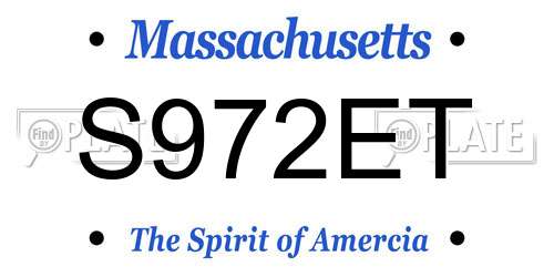 S972ET Massachusetts License Plate