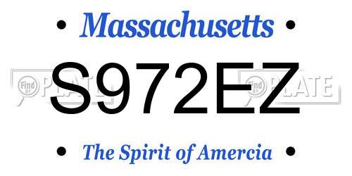 S972EZ Massachusetts License Plate