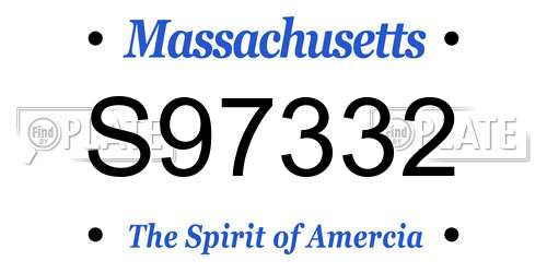 S97332 Massachusetts License Plate