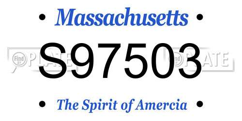 S97503 Massachusetts License Plate