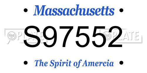 S97552 Massachusetts License Plate