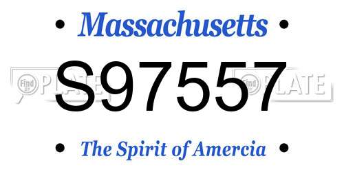 S97557 Massachusetts License Plate