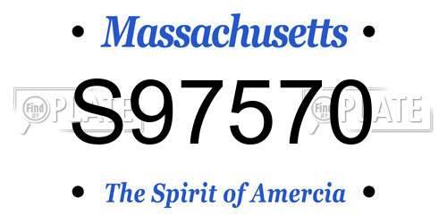 S97570 Massachusetts License Plate